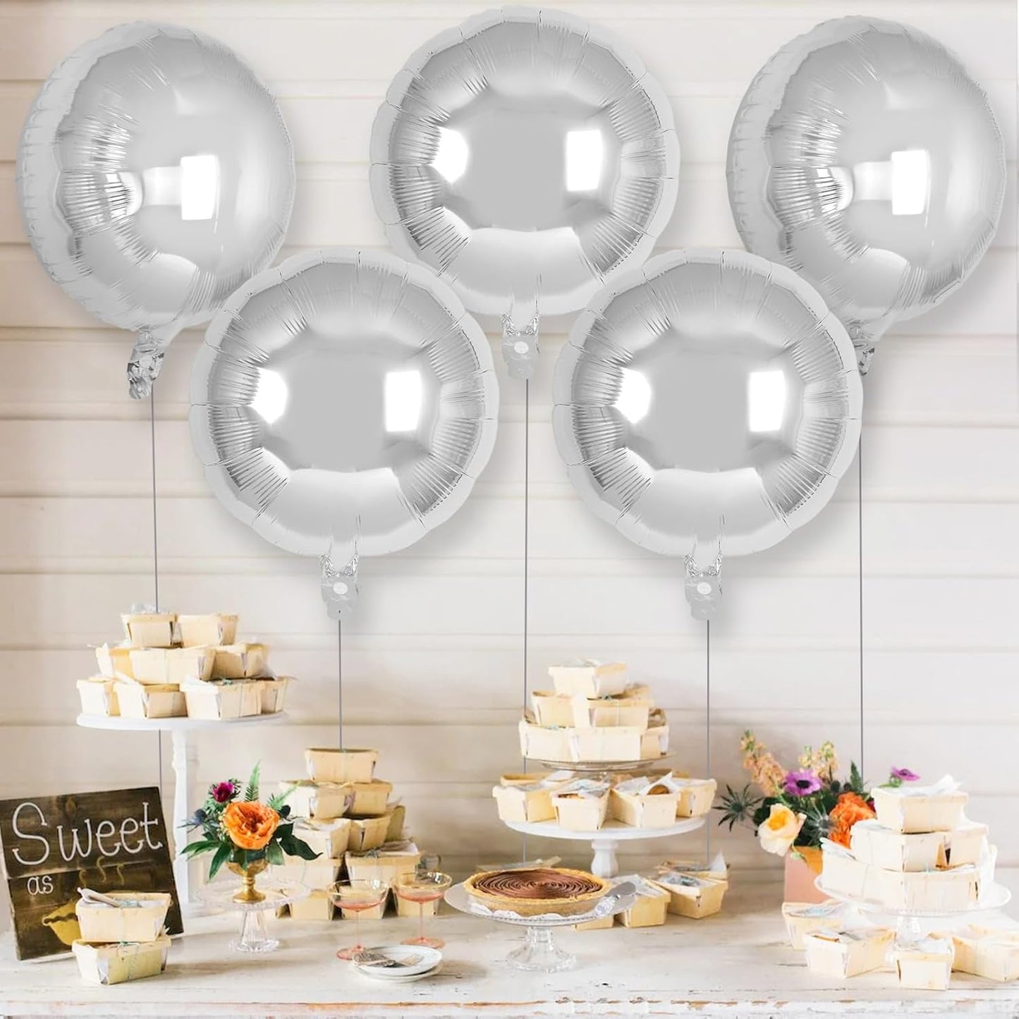 20 Pcs Black Round Shaped Balloons,18 Inch Round Foil Balloon,Giant Round Mylar Balloon Helium Balloons for Birthday Party Baby Shower Wedding Decorations (Black)
