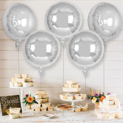 20 Pcs Black Round Shaped Balloons,18 Inch Round Foil Balloon,Giant Round Mylar Balloon Helium Balloons for Birthday Party Baby Shower Wedding Decorations (Black)