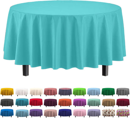 Exquisite Party Solids 6-Pack Premium Plastic Tablecloth 54in. x 108in. Rectangle Plastic Table Cover - Navy