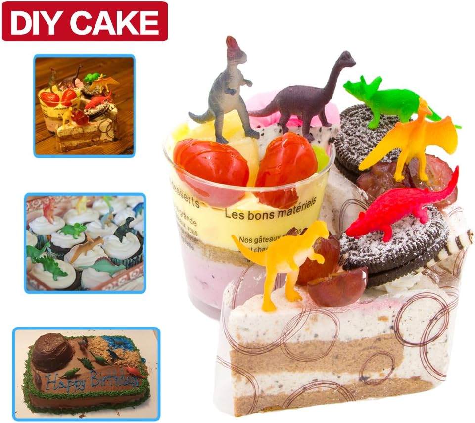82 Piece Mini Dinosaur Toy Set for Dino Party Favor Supplies Birthday Cupcake Toppers - Assorted Vinyl Plastic Figure Toys for Kids Toddler Pinata Filler School Carnival Prize Bulk Goodie Bag Stuffers