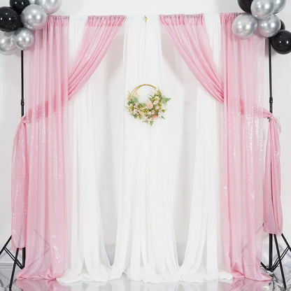 Poise3EHome Black Sequin Backdrop Curtains, 2 Panels 2FTx8FT Glitter Photo Booth Backdrop for Halloween Birthday Bachelorette Wednesday Twilight Party Decorations