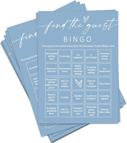 Minimalist Bridal Shower Bingo Cards, 25 Pcs Unique Bridal Bingo Game for Wedding Shower Parties and Guest Interaction - A01