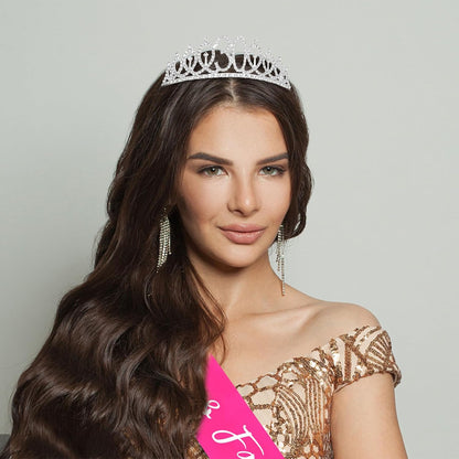 CAVETEE Silver Birthday Crown for Girls Birthday Decorations Birthday Gifts for Women and Girls