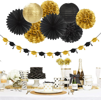 Champagne-Gold Beige Fall Baby-Shower Party-Decorations - 36pcs Welcome Home Banner Sign,Neutral Paper Lanterns,Girl Streamers Garland,Boho Hanging Tissue Pom Poms Flowers Fans Backdrop Decor Burgleda