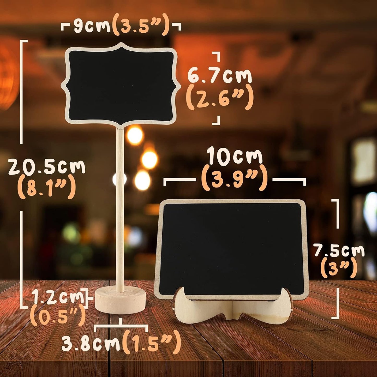 Mini Chalkboard Signs, 20 Pack Framed Small Chalk Board Food Labels with Easel Stand for Party Buffet or Wedding Celebration, Wooden Blackboard as Place Cards for Table Setting or Numbers (30)