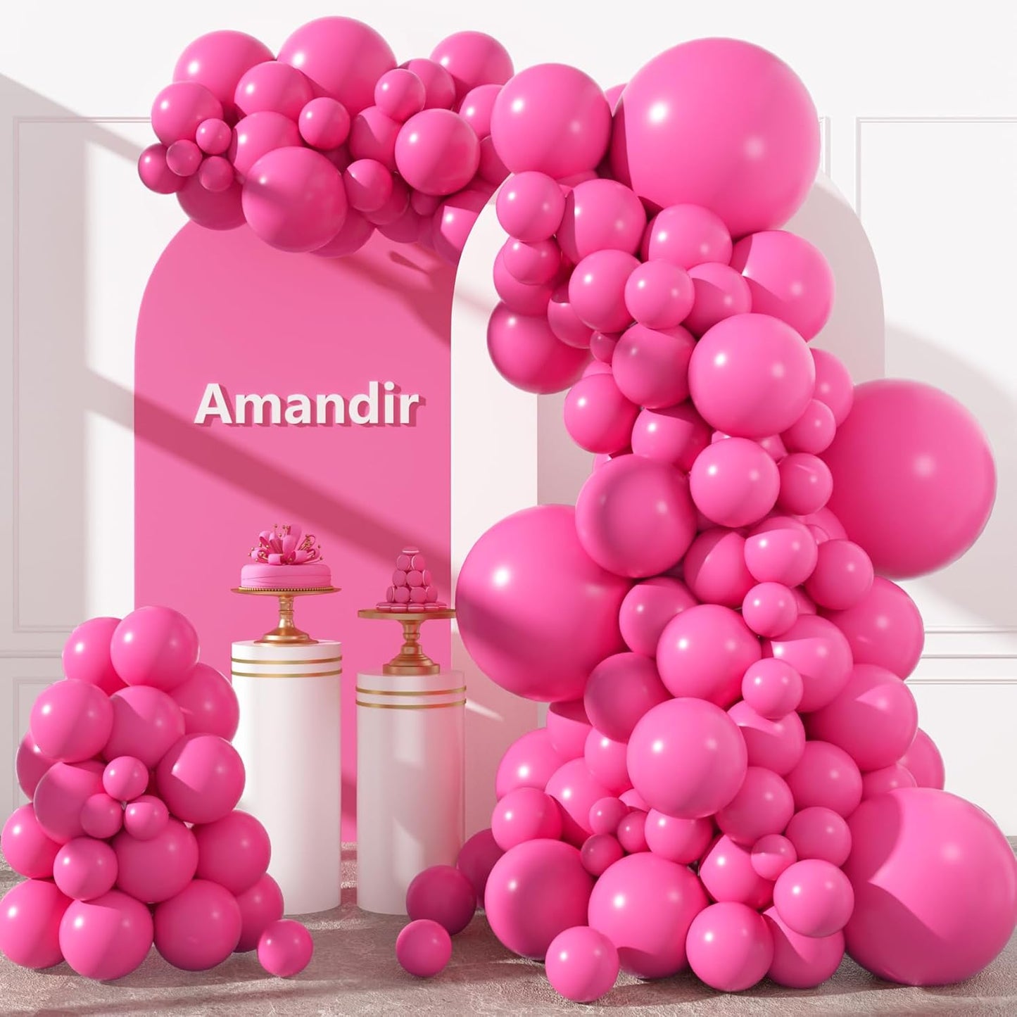 Amandir 153pcs White Sand Balloons Arch Garland Kit Different Sizes 18 12 10 5 Inch Cream Beige Sand White Latex Balloon for Birthday Boho Neutral Baby Shower Wedding Anniversary Party Decorations