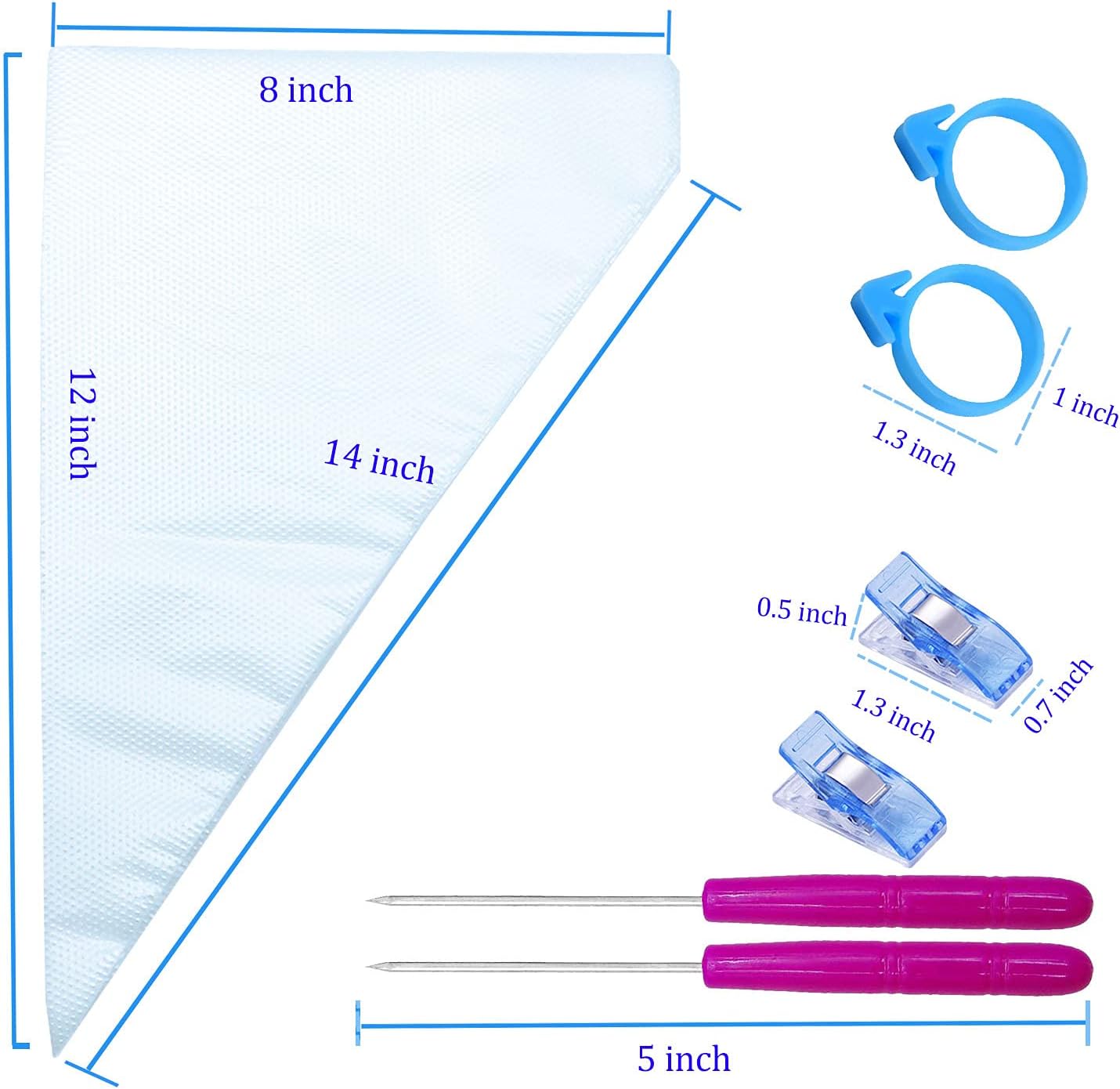 100 Pieces Piping Bags Disposable - Tipless Piping Bags | Pastry Bags | Icing Bags | Frosting Bags for Cake Cookies Baking Decorating (14 inch bags-A)