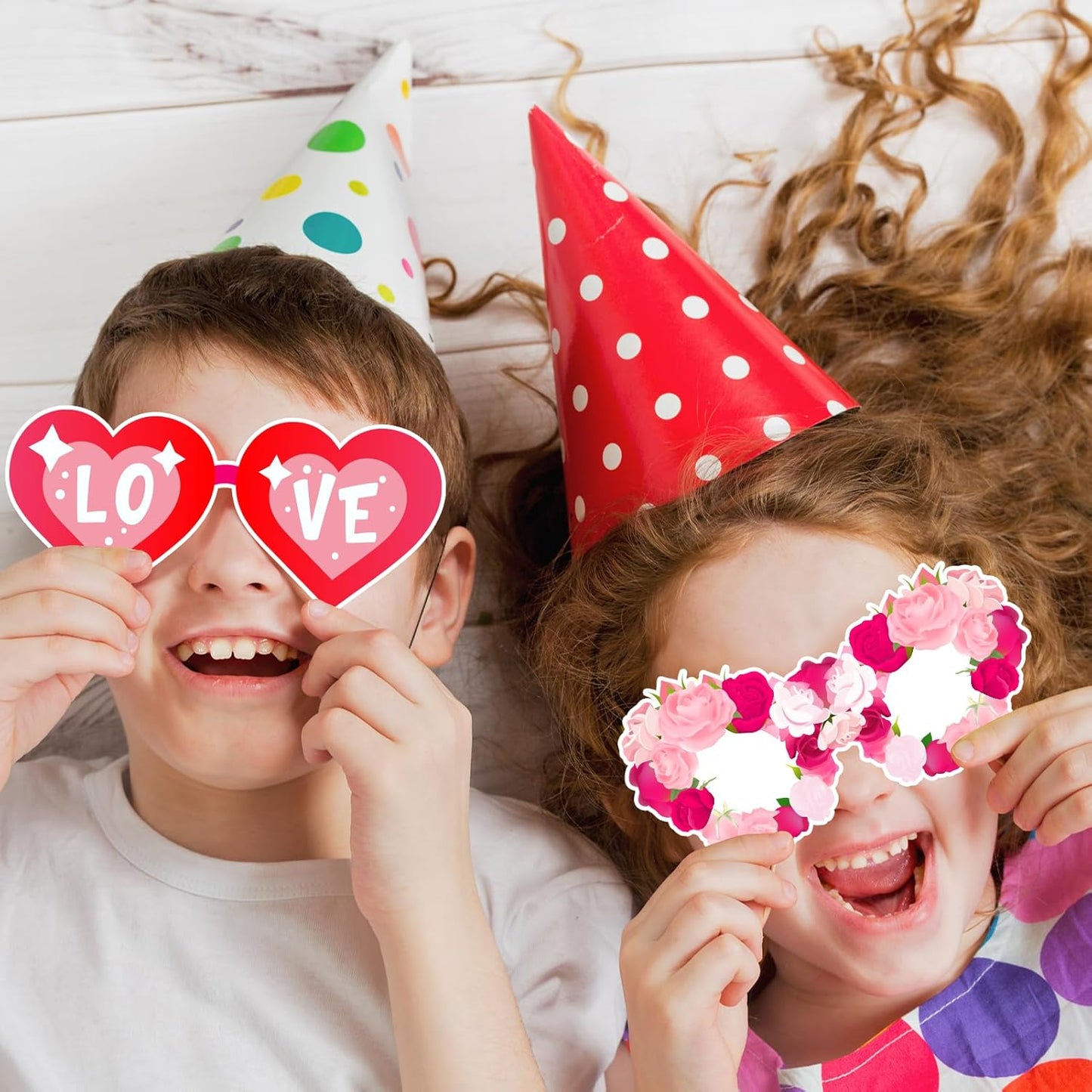 Valentine's Day Photo Booth Props - 1 Pcs Large Size Valentines Photo Props Frame and 23 Pcs Happy Lovers Selfie Photo Booth Props for Valentines Day Party Decorations Favors Supplies