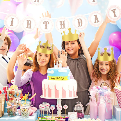 36 Pieces Paper Crowns Golden Party Crowns Princess Prince Crown Birthday Party King Hats for Adults