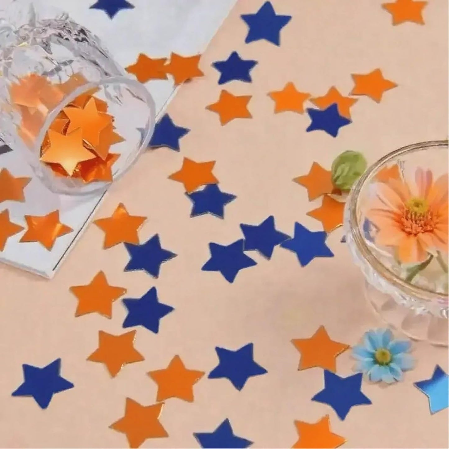 Rainbow Metallic Foil Star Confetti 0.78inch/2cm 8000PCS Table Confetti for Party Birthday Decoration or Filled Balloons