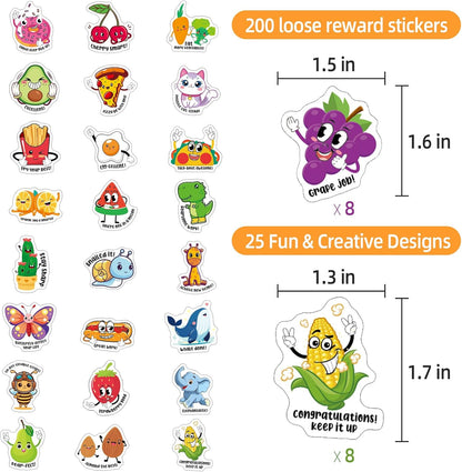 200pcs Student Reward Fun Sticker Store, Motivational Bulk Stickers for Kids Classroom, Teacher Prizes for Students