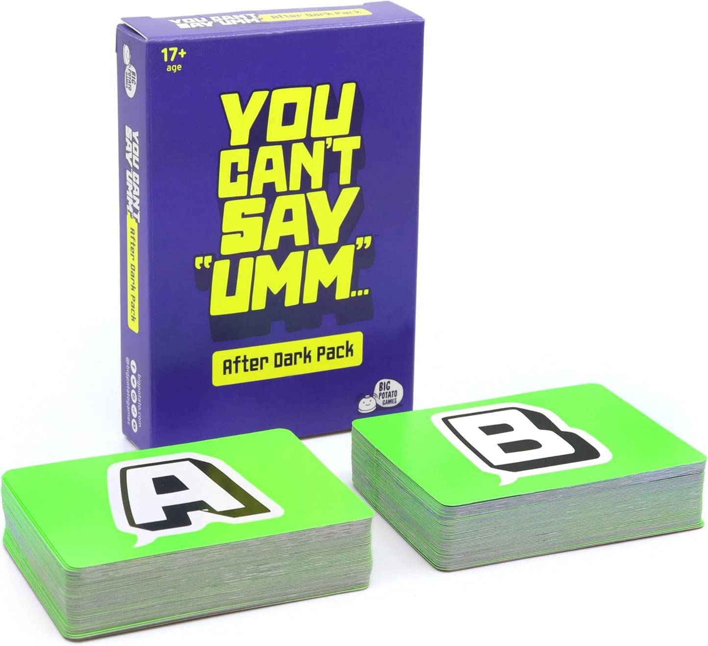 Big Potato You Can't Say UMM: A Party Game for Family and Adults, Fast-Paced Family Word Game, Must Have for Game Night, Bonus Content Included