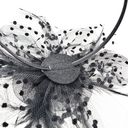 DRESHOW Fascinators Hat Flower Mesh Ribbons Feathers on a Headband and a Clip Tea Party Headwear for Girls and Women - Colors A