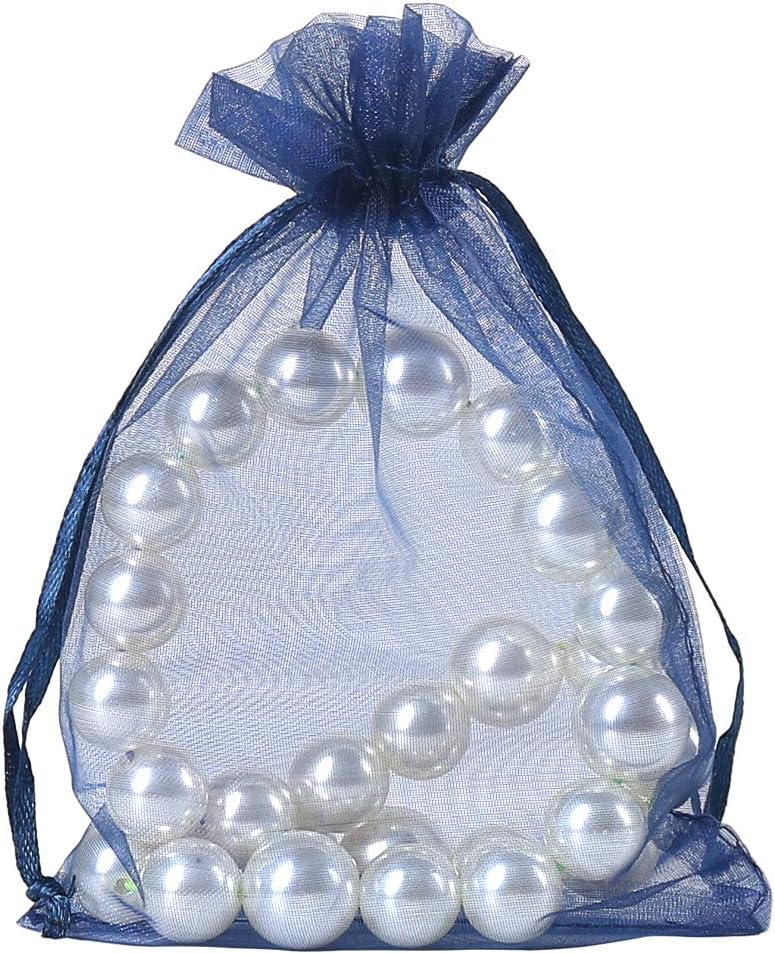 HRX Package 100pcs White Organza Bags, 4x6 inch Mesh Bags Drawstring Gift Bags Jewelry Pouches for Candy Wedding Favors Christmas
