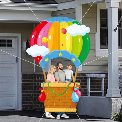 Hot Air Shaped Photo Prop Selfie Frame Back to School Backdrop Party Decoration Balloon Kids Schools Photo Booth Welcome Party Banner Supplies for Students Kids Birthday Baby Shower Parties Sign