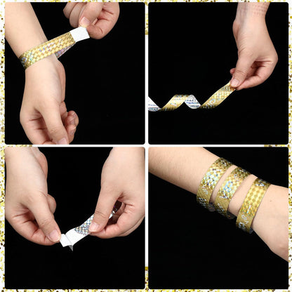 Teling 500 Pack VIP Plastic Wristbands Bracelets Party for Events VIP Custom Wristbands Plastic Bracelets Tear proof Waterproof Wrist Bands Arm Bands for Events Concerts