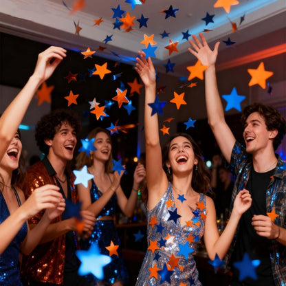 Rainbow Star Metallic Foil Confetti 8000 Pcs Shiny Star Table Confetti for Fill Balloon Wedding Graduation Party Decorations,60g of pack