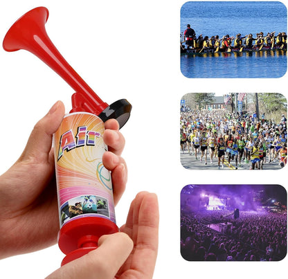 FARBIN Loud Air Horn Handheld Pump Air Horn Noisemakers for Kids Birthday Party, Football Match Sporting Events, Festival Celebrations, Fog Warning Horn Trump, 2pcs (Mini handheld horn 2pcs)