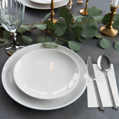 Stylish Gold Dinner Napkins, 100 White and Gold Napkins, Disposable Party Napkins, 7.5x4.25 Inch Wedding Napkins for Reception, 3-Ply Dinner Napkins, Disposable Napkins for Party, Gold Paper Napkins