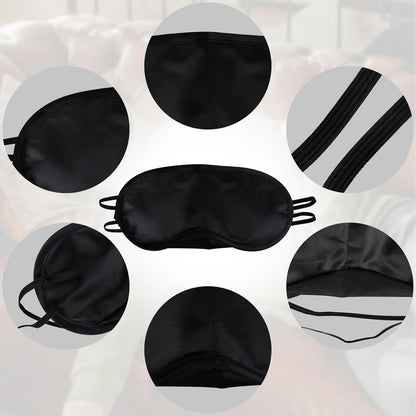 4 Pcs Blindfold, Black Eye Mask, Eye Masks for Sleep, Nose Pad and Adjustable Strap Blindfold, Game Sleeping for Everyone Travel Nap Sleeping