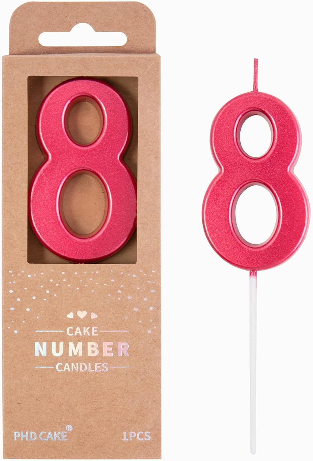 PHD CAKE 2.76 Inch Modern Gold 2 Number Birthday Candles, Gold Number Candles, Cake Number Candles, Party Celebration