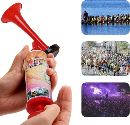 FARBIN Loud Air Horn Handheld Pump Air Horn Noisemakers for Kids Birthday Party, Football Match Sporting Events, Festival Celebrations, Fog Warning Horn Trump, 2pcs (Mini handheld horn 2pcs)