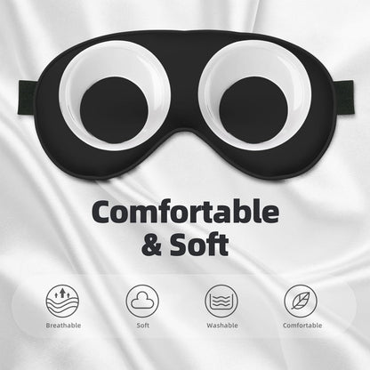 Cute Cartoon Eyes Sleep Mask Adjustable Strap Sleeping Eye Mask Light Blocking Blindfold Eye Sleep Shade Cover Bedtime Blackout Eyeshade for Yoga Nap Travel Shift Party
