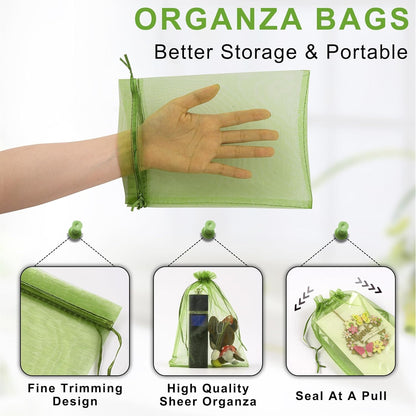 ANZNKU 50PCS Organza Bags 6x9 Large White Gift Bags for Candy Goodie Sachet Jewelry, Mesh Bag Drawstring Sheer Packaging Pouches for Wedding Favors Mother's Day Birthday Party Baby & Bridal Shower