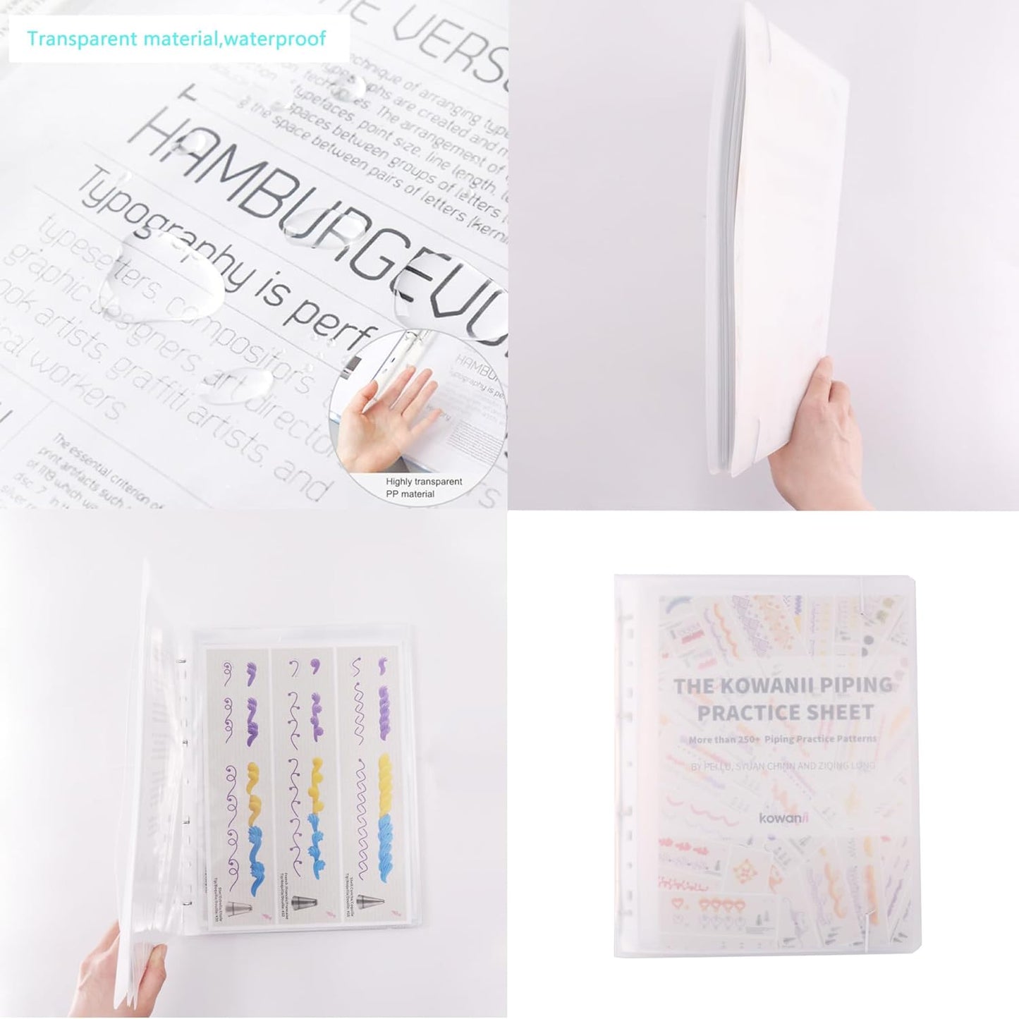 Piping Tips Practice Board Guide Paper Sheets 250+ Cake Decorating Tips Techniques Tutorial Patterns 74 Sheets/Set