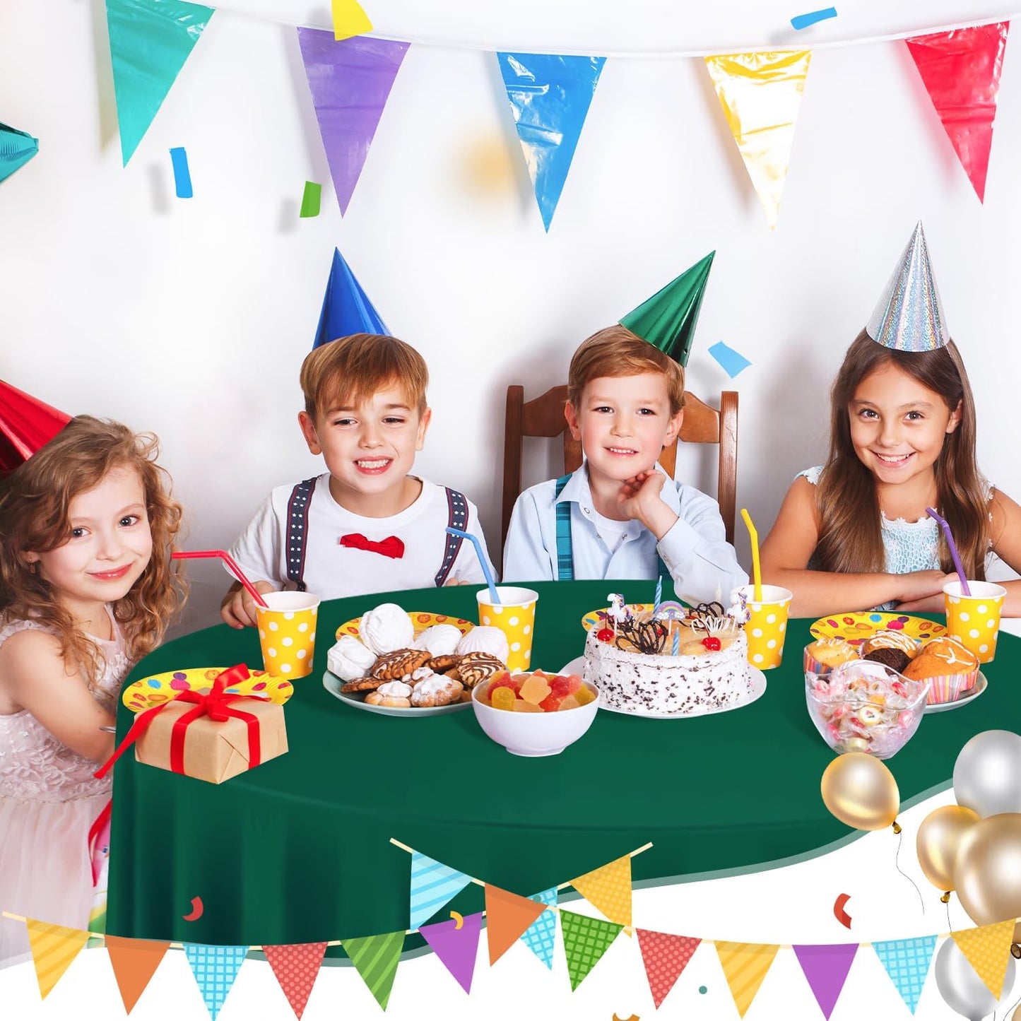 tujol Royal Blue 6 Pack Plastic Table Cloth 54" x 108", Disposable Tablecloths Rectangle Table Cover, Plastic Tablecloths for Parties