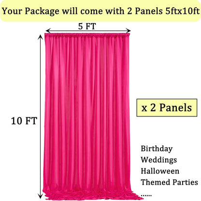 10ftx10ft Black Backdrop Curtains for Weddings Parties, Wrinkle Free 2 Panels Silky Polyester Photo Backdrop Drapes Back Drop Cloth Drapery for Birthday Mother'sDay Photography Background