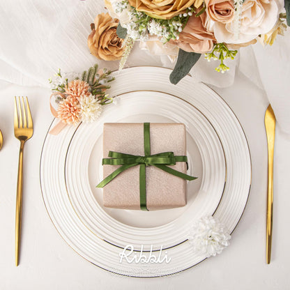 Ribbli Double Faced White Satin Ribbon,3/8” x Continuous 25 Yards,Fabric Ribbon use for Bows Bouquet,Gift Wrapping,Floral Arrangement
