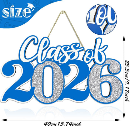 Class of 2026 Wooden Sign Graduation Party Decorations 2026 White Graduation Photo Booth Prop Senior2026 Sign for High School College Party