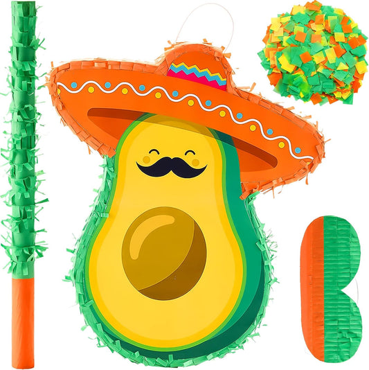 Lewtemi Mexican Duck Piñata for Birthday Party Cinco de Mayo Fiesta Decorations with Piñata Stick Blindfold Confetti Set