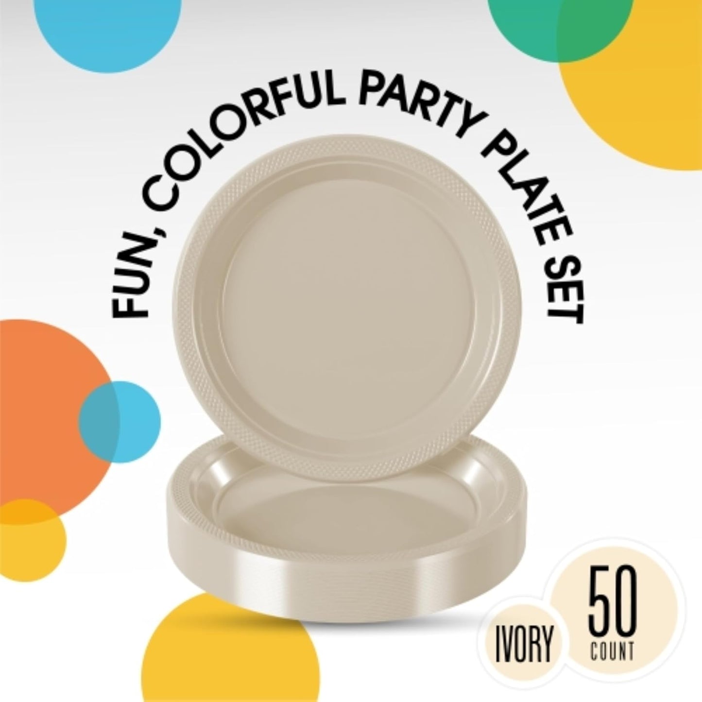 Exquisite Party Solids Red Plastic Plates For Party Supplies 10" Red Disposable Plates Heavy Duty 50 Pcs Plastic Dinnerware Sets Heavy Duty 350 GSM Disposable Dinnerware Set