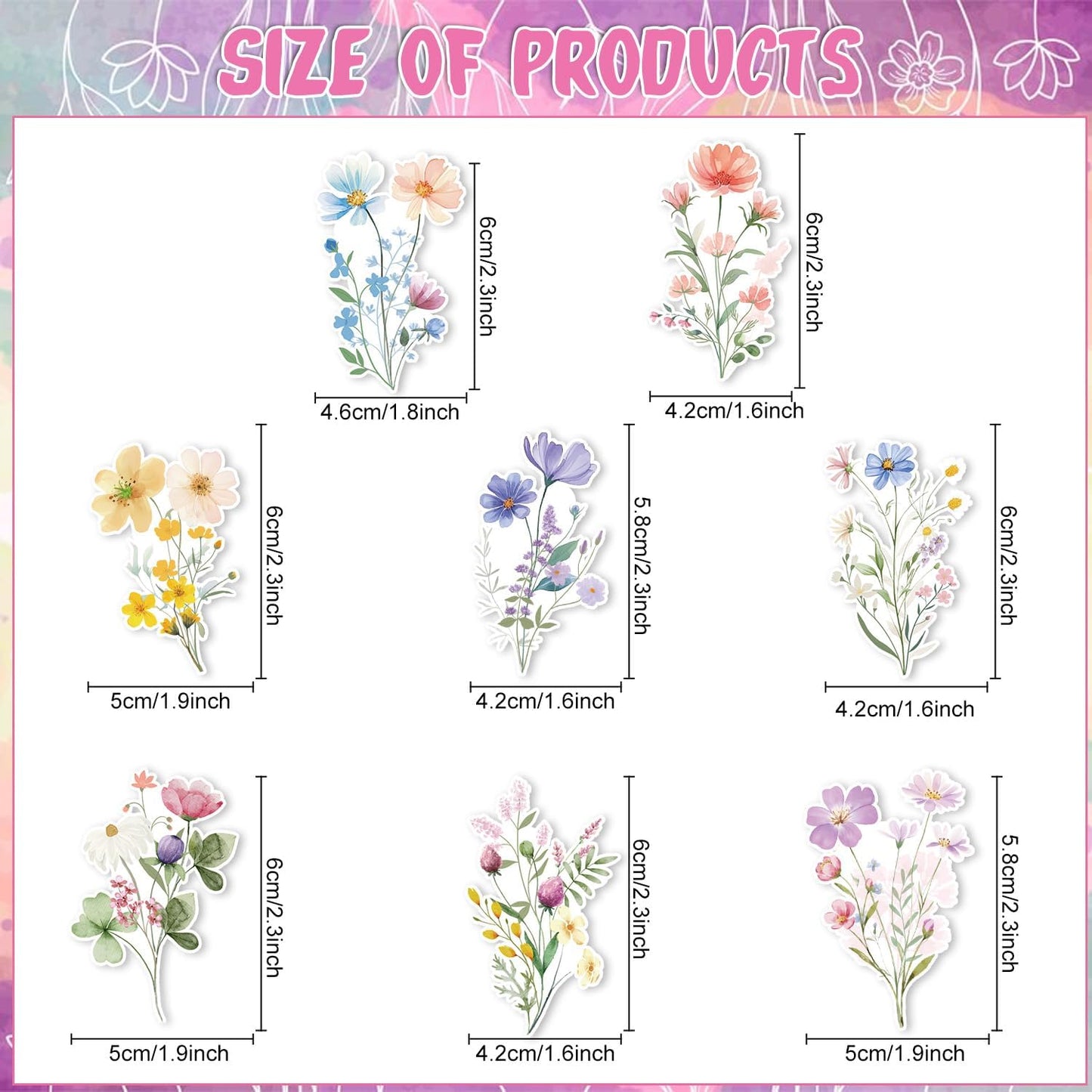 Rngmsi Flower Birthday Cupcake Toppers Decorations, 40PCS Wildflower Baby in Bloom Baby Shower Cake Decorations for Girls Women, Garden Floral Fairy Party Decor
