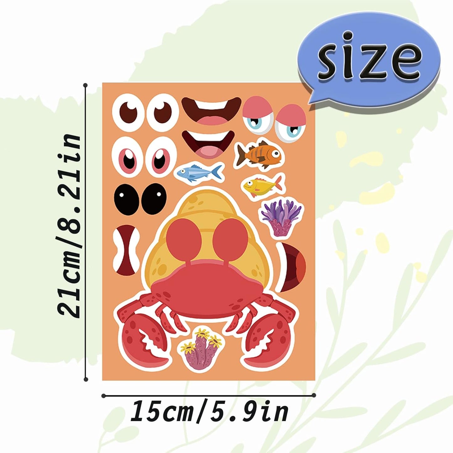 24 Sheets 8.27''×5.9'' Make Your Own Stickers for Kids Toddlers, Make a Face Stickers Mix and Match with Unicorns Dinosaur Horse and Sea Animals for Kids Party Favors Activities