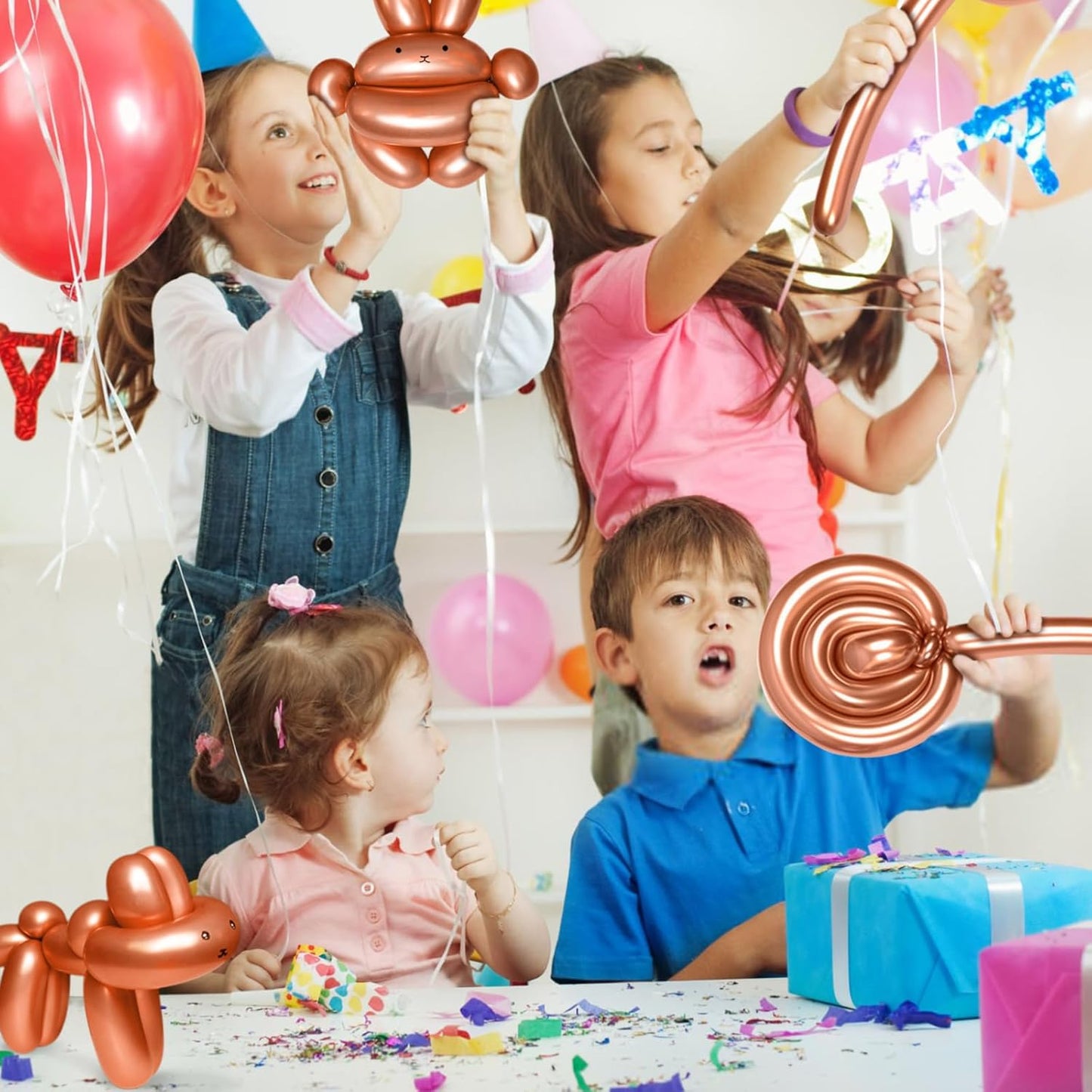 260 Clear Long Balloons for Animals, Thickening Skinny Latex Twisting for Arch Modeling Magic Clown Birthday Wedding Party Decorations 100pcs