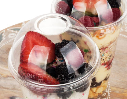 Golden Apple Cup series, 9oz Clear Plastic cups with Flat lids no hole 50sets
