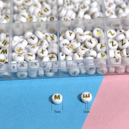 Melius 1450Pcs Acrylic Glow Letter Beads, Alphabetical Glowing in The Dark Beads in 28 Grid Box for Jewelry Making, DIY Bracelets, Necklaces, Key Chains (Glowing, 4x7mm)