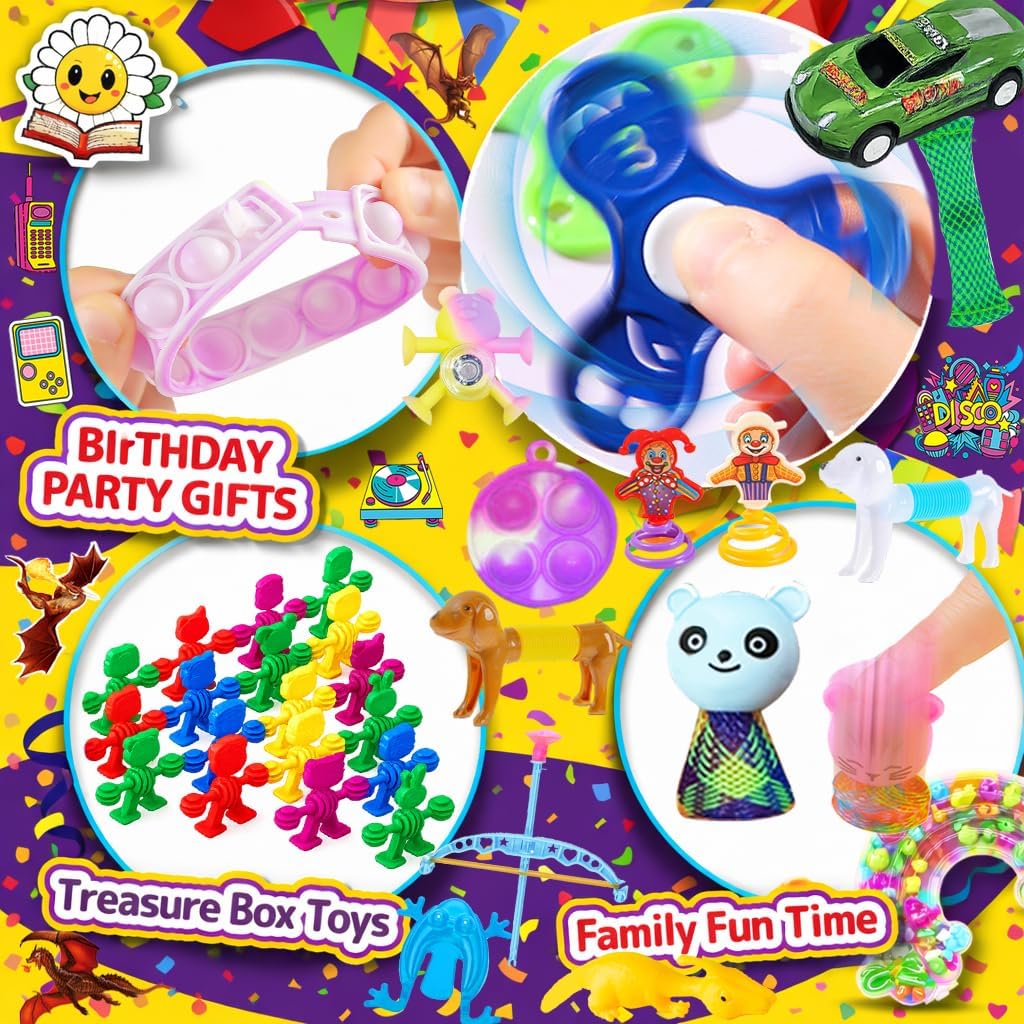212-Pack Assorted Party Favors Gift Toy Set for Boys Girls, Novelty Items for Events, Prize Drawings, Carnival Favors, Surprise Bag Fillers, Celebration Supplies Class Gift for 3 Years and Above