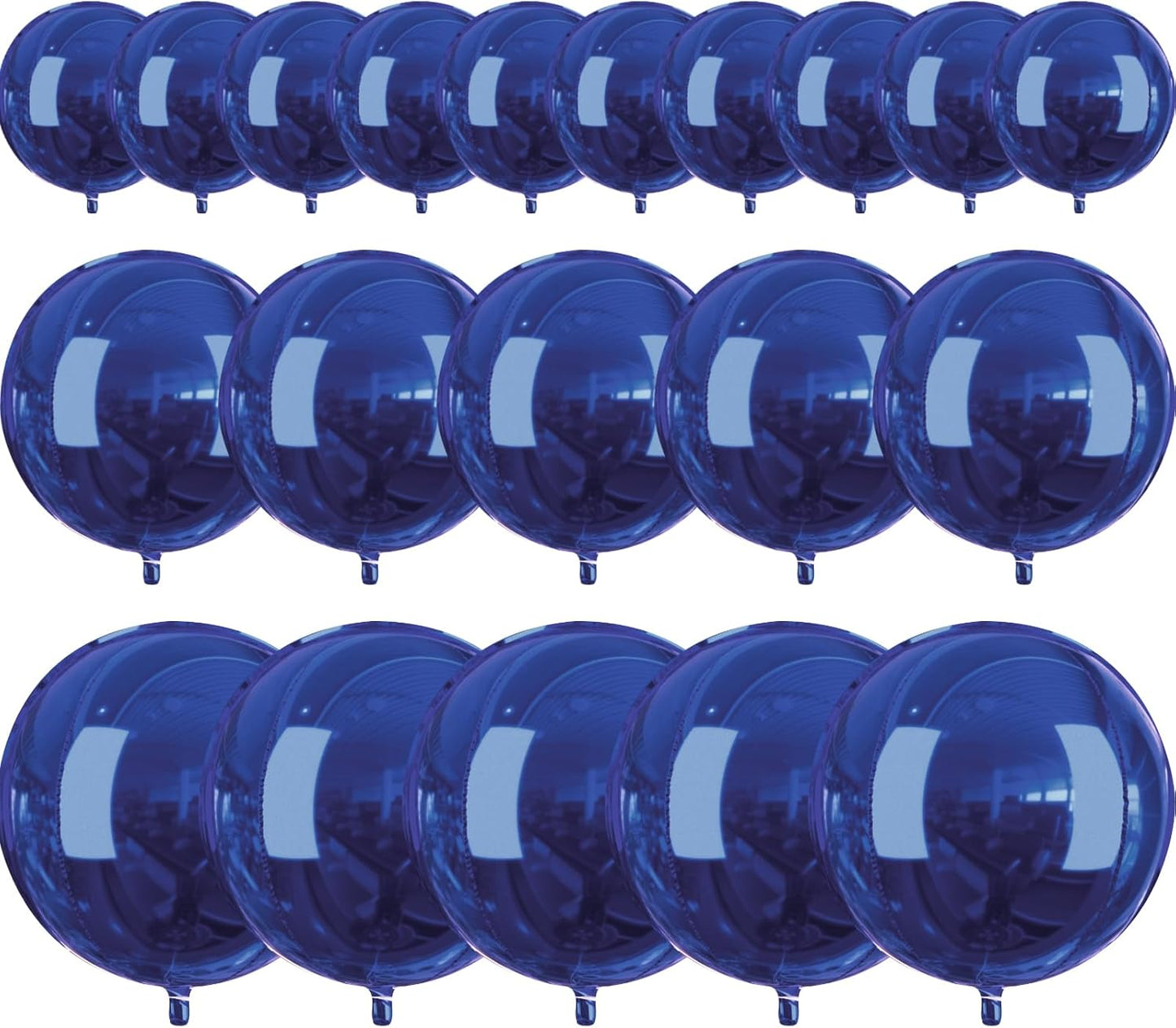 PartyWoo Metallic Gold Foil Balloons 20pcs Different Sizes Pack of 22 15 10 Inch Large Round Foil 4D Inflatable Mirror Ball Mylar Balloons for Graduation Birthday Baby Shower Party Decorations