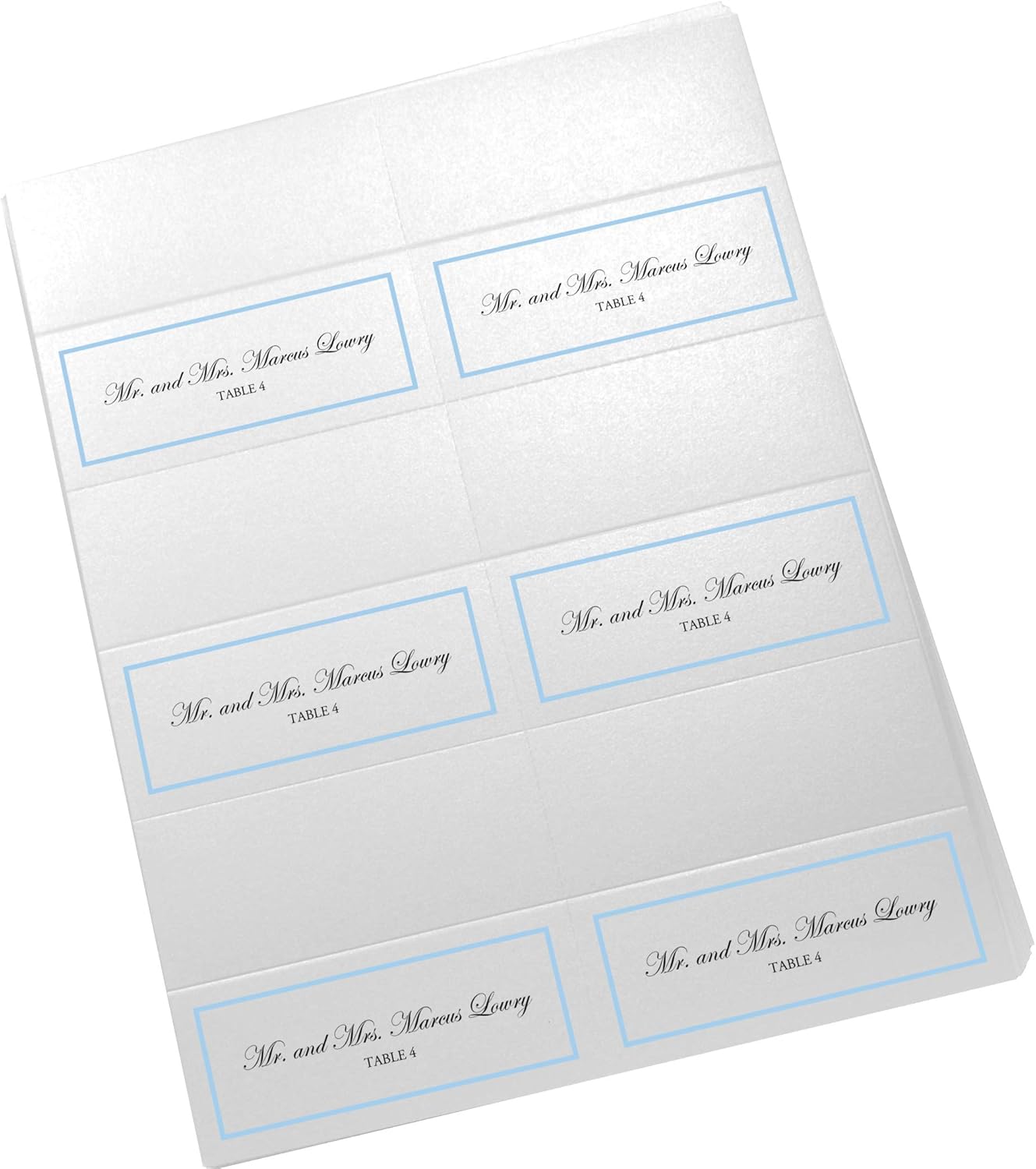 Single Line Border Printable Place Cards, Gold (Choose Color), Set of 60 (10 Sheets), Laser & Inkjet Printers - Wedding, Party, Dinner, and Special Events - Made in the USA