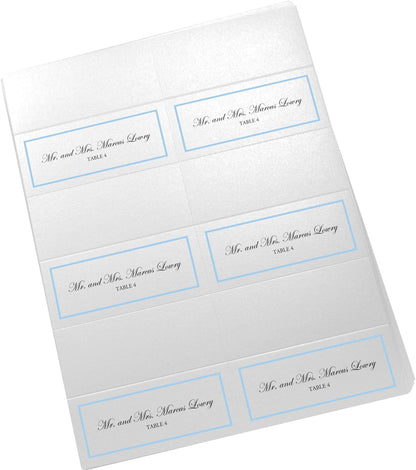 Single Line Border Printable Place Cards, Gold (Choose Color), Set of 60 (10 Sheets), Laser & Inkjet Printers - Wedding, Party, Dinner, and Special Events - Made in the USA
