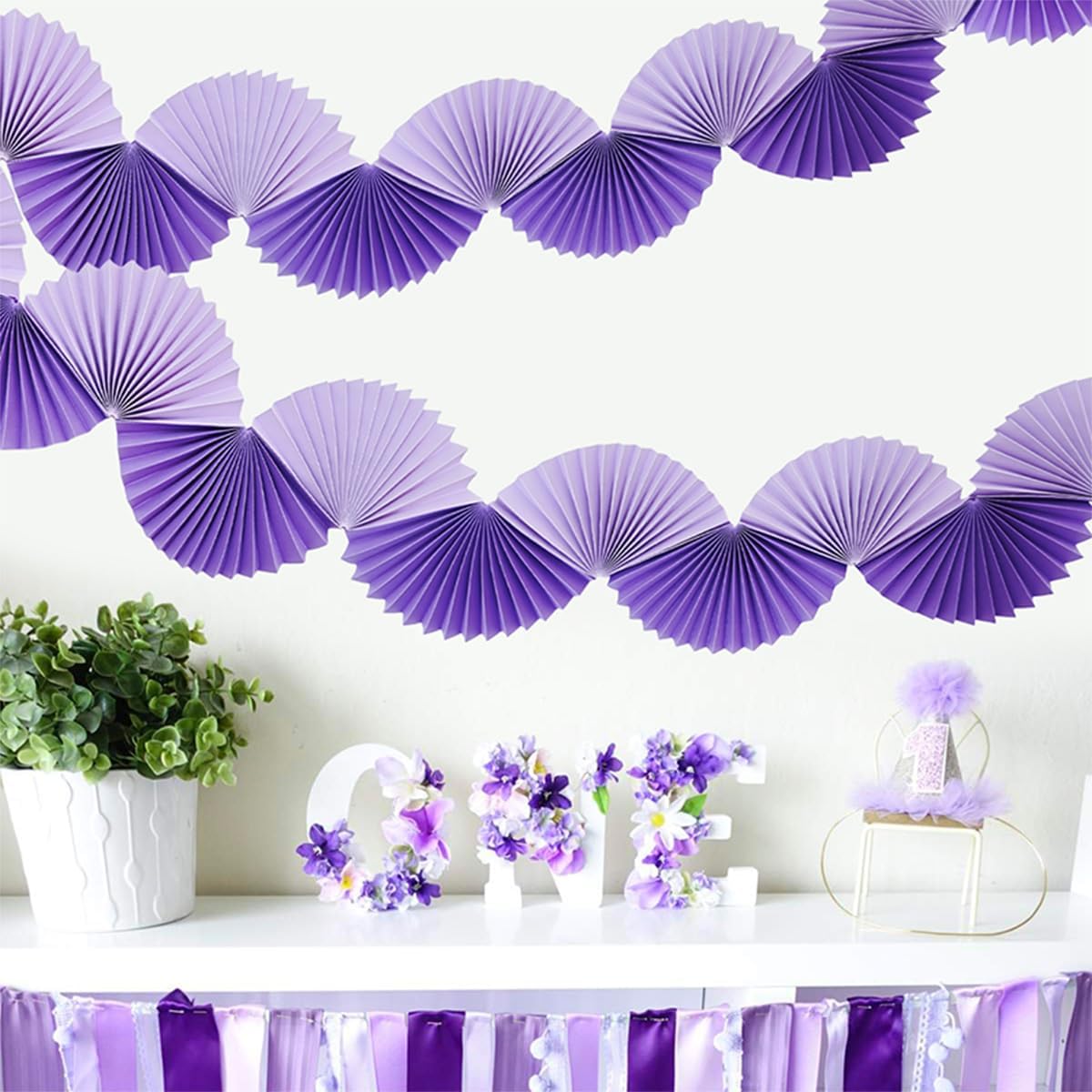 Paper Fan Garland - Paper Fan Garland Party Decorations - Perfect for Birthday Parties, Holiday Decorations, Family Gatherings, Weddings and More (Red)