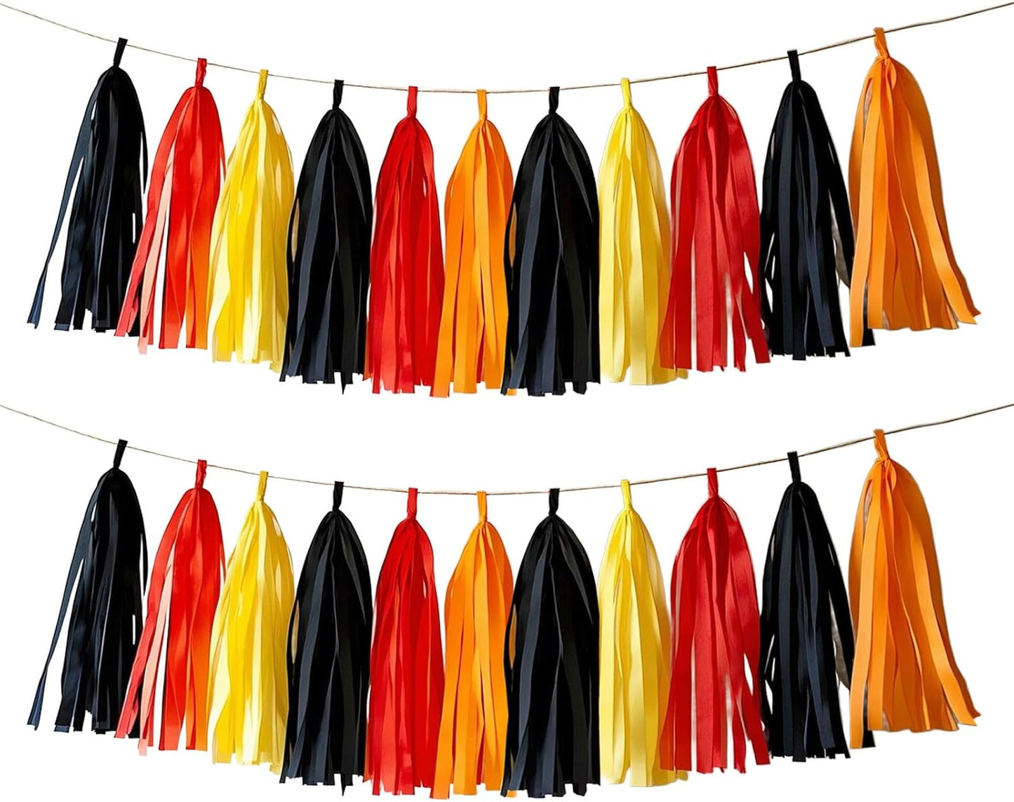 Tassel Garland Tissue Paper Tassel Banner,Tassels Party Decorations for Wedding,Birthday,Bridal/Baby Shower,Pack of 15 (Burgundy/Black/Silver)