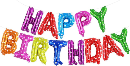 Happy Birthday Balloons Banner, Foil Balloon Personalized Name Letters Balloons Sign Birthday Party Decorations for Women Men Boys Girls Cream