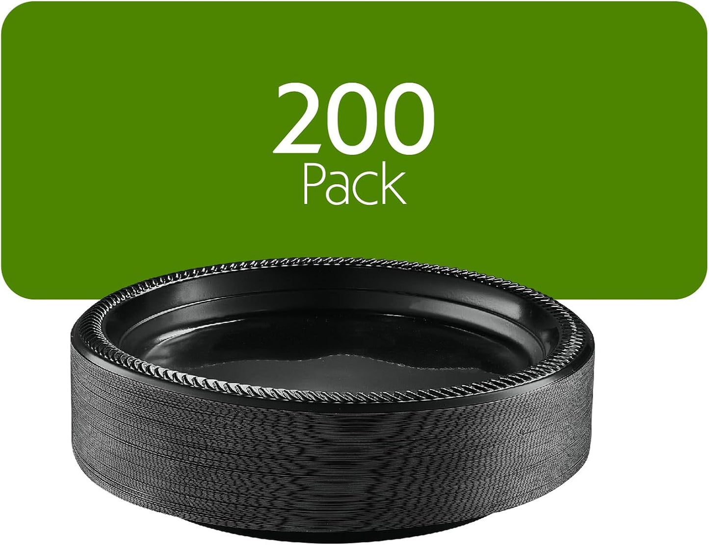 PLASTICPRO 100 PCS Black Plastic Bowls Light Weight 12 oz Plastic Soup Bowls Black Salad Plates Disposable for Party and Wedding