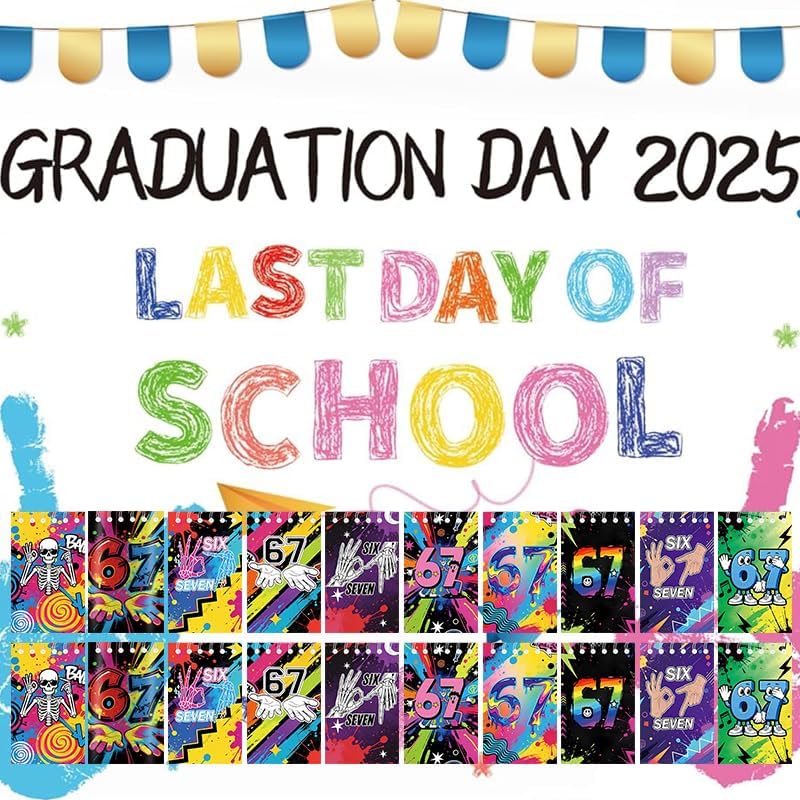 20pcs 10 Styles 6 7 Birthday Theme Mini Notebooks Party Supplies Favors Goodie Bag Stuffers Colorful 6 7 Birthday Theme Journal Pocket Notebook Supplies for Birthday Party Activity(20pcs-67-bks)