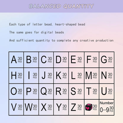 Amaney 1400pcs Glow Letter Beads, Heart Beads Whit Elastic Beading Cord,4x7mm Round Acrylic Alphabet Beads for Friend Bracelet Jewelry Making